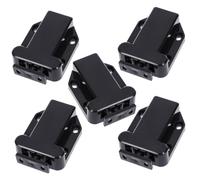 SEWACC 5 pièces Loquets Cabinet Poussoir Automatique à Ressort Réutilisable pour Portes Meubles Sécurisés Noir