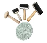 SEWACC 5 Pièces Set de Outils de Gravure Bois avec Caoutchouc et Champignon Bois Accessoires pour Impression et Création DIY Adapté Aux Artistes Débutants et