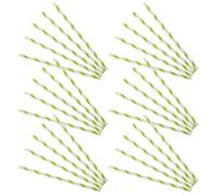 SEWACC 50 Bâtonnets en Papier pour Barbe à Papa 30 CM X 1 CM à Rayures Vert Clair et Blanches Accessoires pour Machines Automatiques Fournitures Jetables Alimentaires pour Fêtes