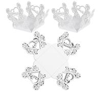 SEWACC 50 Pièces Emballages en Papier pour Chocolat Blanc de Fleur Design Ajouré, Compact et Facile à Ranger, pour Fêtes D'anniversaire et Décorations de Confiseries