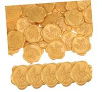 SEWACC 50 pièces Lot de Autocollants Sceau Cire Doré Gravé pour Enveloppes Étiquettes Cachet Cire Adhésives Décorations Mariage Invitations Faciles à Utiliser