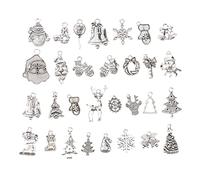 SEWACC 54 Pièces Pendentifs En Métal Charme Du Père Noël Charme De Noël En Métal De Thème De Pendentifs s De Cru Pendentif Vintage Bijoux Suite