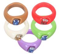 SEWACC 5pièces Bagues Résine Créatives avec Gros Cristaux Anneaux de Doigt Mode Très Chic pour Femmes Bijoux