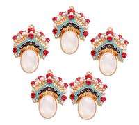 SEWACC 5pièces Lot De Pendentifs Style Chinois Vintage Formes De Masque Opéra De Pékin Pour Bijoux Fait Main Colliers Et Bracelets Fournitures Artisanat