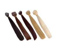 SEWACC 5pièces Perruques De Poupée Synthétiques Lisses Lot de Résistantes Chaleur pour Coiffures Réalistes Et Fabrication De Poupées