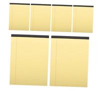 SEWACC 6 Pièces Bloc Notes Jaune Déchirable Lot de Pages Lignées avec Sections pour Soignée Fournitures Scolaires Bureau Pratique pour Organisation des Notes