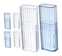 SEWACC 6 pièces Boîte de Rangement Transparente Boîte de Voyage Compacte pour Coton Tiges et Cure Dents Étui Petit Rangement pour Accessoires de Voyage sans Odeur et Résistante à