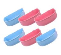 SEWACC 6 pièces Bol Suspendu pour Hamster Gammelles pour Eau et Nourriture Accessoires pour Cage Petits Animaux Bol Sécurisé pour Chinchilla pour Rat Rose et Bleu