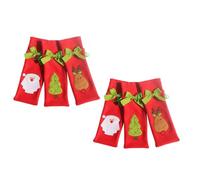 SEWACC 6 Pièces Housse de Bouteille de Noël Rouge en Tissu, Motif Père | Réutilisable L’an Prochain, S’adapte à Plupart des Bouteilles Style Aléatoire