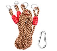 SEWACC 6 pièces Kit de Sangles pour Balançoire Extérieur Cordes Réglables Nylon Résistantes avec Anneaux de Connexion Accessoires Suspendus pour Arbre Installation Couleur Aléatoire