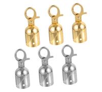 SEWACC 6 pièces Lot de Embouts de Corde Acier Inoxydable Bouchons de Cordeline pour Poteaux de Guidage Finition Argentée et Dorée Stoppeurs Robustes pour de Barrières et Stanchions
