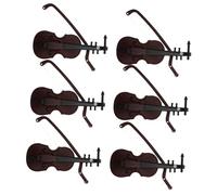 SEWACC 6 pièces Ornement Mini Violon Plastique Lot de Décoration Suspendue Boisée pour Sapin de Noël Figurine Musicale Décorative Polyvalente pour Ambiance Festive et