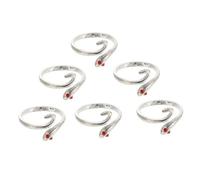SEWACC 6 pièces Set de Bagues Serpent Alliage Argenté pour Tricot et Couture Anneaux de Doigt Réglables Décoratifs Accessoires de Crochet et Couture Polyvalents pour Femmes