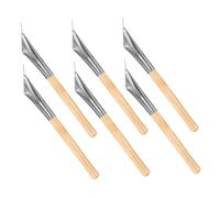 SEWACC 6 Pièces Set de Stylos de Dessin pour Batik Inoxydable et de Hêtre Outils Multifonctions de Modelage et Sculpture Dargile pour Peinture et Création Artistique