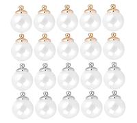 SEWACC 60 Pièces Mini Boules Cristal Transparentes avec Trou Unique pour Accessoires Colliers Diy Perles Creuses pour Fabrication de Bijoux Artisanaux
