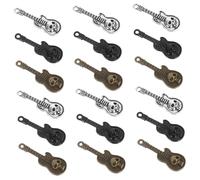 SEWACC 60 Pièces Mini Charms Guitare Crâne Alliage Punk pour Bijoux DIY Accessoires pour Colliers Bracelets Boucles Oreilles pour Créations Thème Musique Halloween