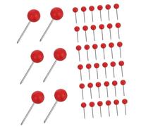 SEWACC 600 Pièces Punaises de Carte Rouges Plastique Tête Ronde pour Marquage de Cartes Tableau Affichage Bureau et École Épingles Multifonctionnelles avec Protection Liège