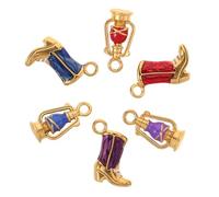 SEWACC 6pièces Breloques Cowboy Émail Double Face Pendentif Style Western Breloque pour Création Bijoux et Porte-clés
