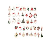 SEWACC 76 Pendentifs DIY Alliage de Zinc Thème Noël Mix 38 Modèles Sapin Cloche Élan Décorations Suspendues pour Bricolage Fêtes Hivernales