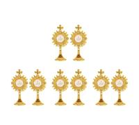 SEWACC 8 Pièces Broche Croix en Alliage de Zinc Or, Épingle de Revers Élégante pour Vêtements Fixation Sécurisée, pour Cérémonies Religieuses et Usage Polyvalent