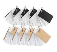 SEWACC 8 pièces Carnet de Mémoire Cartes Vierges pour Écrire Mots Bloc-notes Format Poche Papier Kraft et Couverture Noire pour Étudiants et Prise de Notes Créatives