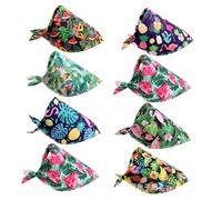 SEWACC 8 pièces Lot de Bandanas Triangulaires pour Chiens Motif Fruits Tropicaux et Animaux Foulards Coton Doux pour Chiots Accessoires de Toilette Confortables et Colorés