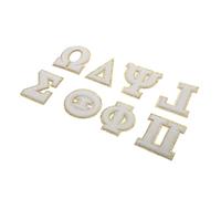 SEWACC 8 Pièces Lot de Patches Lettres Grecques Brodés Or pour Vêtements Diy Sacs Casquettes Réparation Jeans et Scrapbooking