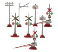 SEWACC 8 pièces Modèles de Signalisation Ferroviaire Miniatures pour Décor Paysage Micro Accessoires de Modélisme Ferroviaire pour Table de Sable et Jeux Famille