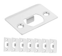 SEWACC 8 pièces Plaque de Gâche de Porte Métal Guide de Serrure pour Portes Installation Facile Finition Noire Acier Inoxydable Compatible Serrure Encastrée et Targette
