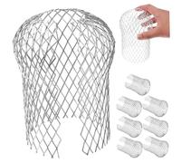 SEWACC 8 pièces Protection Gouttière Aluminium Filtre Flexible et Réutilisable pour Système de Drainage Tamis pour Gouttière et Descente Eau Installation Facile pour Toiture et Chéneau