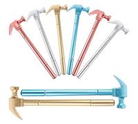 SEWACC 8 pièces Stylos Gel Encre Marteau Forme Stylo Test Léger avec Bouchon Écriture Fluide pour École Bureau Set Rouge Argent Or Bleu