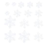 SEWACC 90 Pièces Pendentif Suspendu Flocon Noël en Plastique Blanc, Décor