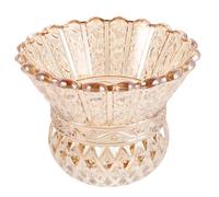 SEWACC Abat-jour de rechange en verre ambré à motif floral pour lampe de table ou de salon, petit modèle vintage avec bord festonné, idéal pour la décoration de veilleuse dans une chambre ou un