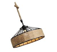 SEWACC Abat-jour Rétro pour Plafonnier en Corde Naturelle Câble Réglable, Style Industriel Élégant, pour Maison et Café Décoratif