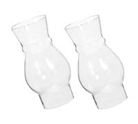 SEWACC Abat-Jour Verre Transparent Lot de 2 pour Lampe à Pétrole, Couvercle Rétro, Accessoires pour Lampe à Huile, Diffuseur Lumineux pour Ambiance Chaleureuse