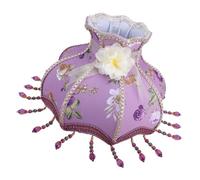 SEWACC Abat Jour Vintage Tissu avec Motif Fleurs de Lilas Accessoire de Lampe pour Lampes de Table et Lampadaires Style Rétro Romantique