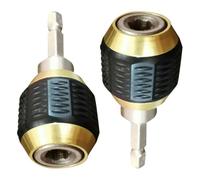 SEWACC Adaptateur de Douille Hexagonal 1/4 à Changement Rapide 60 MM Lot de 2 set de Pièces en Métal Compatible Perceuse à Percussion et Visseuse Outil Polyvalent pour Bricolage et