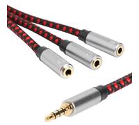 SEWACC Adaptateur Jack Casque 35 MM Mâle vers 3 Ports Femelles Câble Répartiteur en Y Audio Compact Compatible Smartphone Tablette PC Rallonge Audio pour Voyages et Sorties