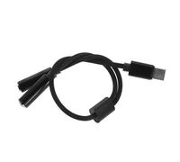 SEWACC Adaptateur Répartiteur Audio Usb-c 28 Cm Noir - Câble Double Prise Casque et Microphone 3,5 Mm - Compatible Pc, Ordinateurs Portables et Tablettes - Accessoire Audio Polyvalent