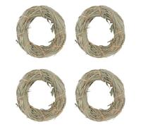 SEWACC Anneaux d'herbe Synthétique pour Animaux à Mâcher 4 Pièces, Accessoires Sanitaires pour Lapins et Hamsters, Jouets pour Soin des Dents et Mastication