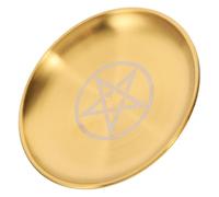 SEWACC Assiette Rituelle D'Autel 5 62 Pouces Porte-Bougie en Métal Bol D'Offrande D'Encens Rituel Rond pour La Purification Style A