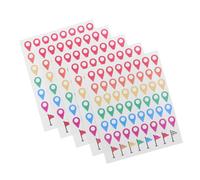 SEWACC Autocollants de Localisation pour Cartes Topographiques Autocollants de Carte Adhésifs Auto-adhésifs 280 Pièces Colorés pour Voyages Camping et Randonnée