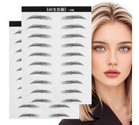 SEWACC Autocollants pour Sourcils 6D Effet Poil Imperméables Simulation Naturelle 10 Paires Format 2 Feuilles Patchs pour Sourcils Artificiels Maquillage Précis et Longue Tenue