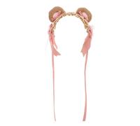 SEWACC Bandeau Lolita pour Femmes Accessoires pour Cheveux Cosplay en Peluche Douce Bandeau d'Ange à Oreilles d'Ours Roses Coiffe Cosplay Légère et Confortable pour Soirées à Thème