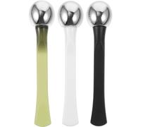 SEWACC Bâtonnet de Massage Yeux 3 Pièces Blanc Noir Vert Cuillère Cosmétique pour Crème Contour des Yeux Outil Visage Multifonction Réduit les Taches Sombres et Poches Usage