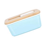 SEWACC Beurrier en Céramique Rectangulaire 600 Ml avec Couteau Intégré Boîte à Beurre Hermétique Bleu Clair Pot à Beurre pour Réfrigérateur et Plan de Travail Rangement Pratique