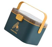 SEWACC Boîte à Pharmacie Bleue en Plastique, Grosse Capacité, Sécurité | Organisation des Remède, Fermeture Rotative Facile à Ouvrir, Usage Maison et Voyage, Rangement Pratique