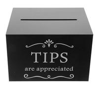 SEWACC Boîte à Pourboires en Acrylique Noire avec Serrure Grosse Capacité Boîte de Rangement Sécurisée pour Restaurant Bar Collecte de Dons et Suggestions Tiroir Transparent