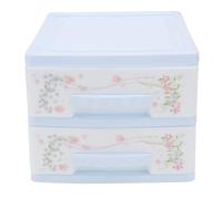 SEWACC Boîte de Rangement Compacte pour Maquillage, Petite Taille 2 Couches, Plastique Pp Solide, Tiroirs Multipurpose, Organisateur Cosmétique Bureau et Salle de Bain, Rangement