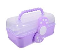 SEWACC Boîte de Rangement Portable à 3 Niveaux en Plastique Pp, Grosse Capacité, Verrou en Forme de Nœud, pour Voyage en Plein Air et École
